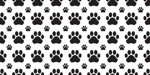 Dog Paw seamless pattern vector footprint puppy cat tile background repeat wallpaper scarf isolated cartoon illustration