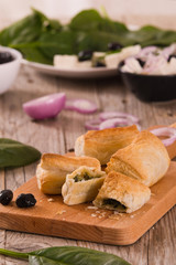 Spinach puffs.
