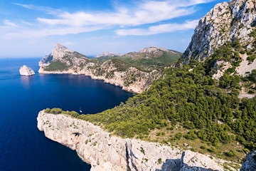 Fototapeta na wymiar Cap de Formentor, Panorama of Mallora Island, Spain
