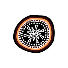 Aboriginal art logo design vector template