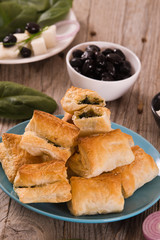 Spinach puffs.