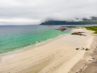 Skagsanden Beach on Flakstadoy island, Lofoten Norway