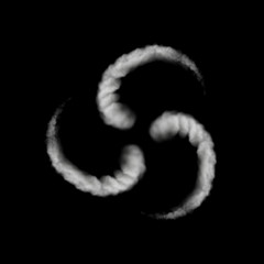 abstract design with white smoke shaped as whirlpool  on black background, vector illustration