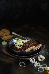 Black lentils and vegetables stew