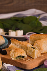 Spinach puffs.