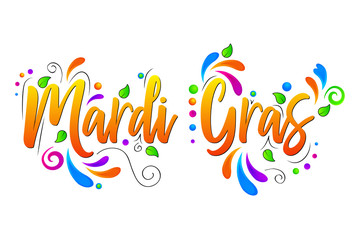 Mardi Gras vector isolated illustration on white background