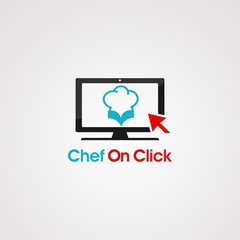 chef on click logo vector, iocn, element, and template