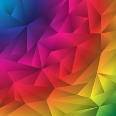 Abstract multicolor geometric rumpled triangles origami style background. Low polygon rainbow design for your business.