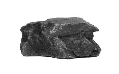 Big Black Rock Isolated On White Background