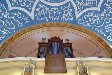 Church choir with organ