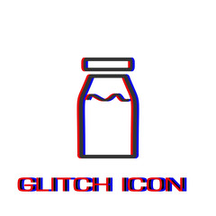 Medicine line bottle icon flat.