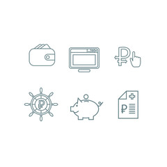 Set of analitic financial concept infografic with icons