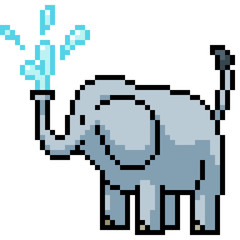 Obraz premium vector pixel art elephant