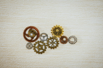 Fototapeta premium mechanism concept closeup view gear wheel sign icon