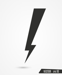 Thunder and bolt lighting. Flash icon isolated on transparent background. Graphic symbol element.