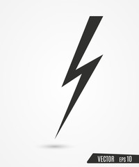 Thunder and bolt lighting. Flash icon isolated on transparent background. Graphic symbol element.