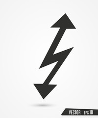 Thunder and bolt lighting. Flash icon isolated on transparent background. Graphic symbol element.