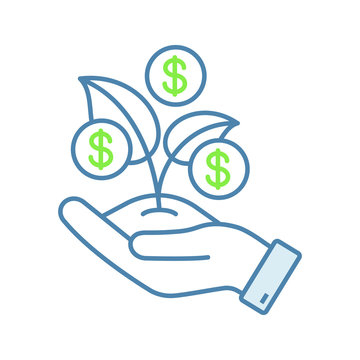 recommend clip art: Seed money color icon