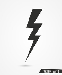Thunder and bolt lighting. Flash icon isolated on transparent background. Graphic symbol element.