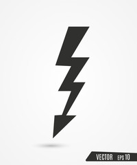 Thunder and bolt lighting. Flash icon isolated on transparent background. Graphic symbol element.