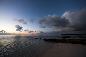 Perfect sunrise sky on tropical beach