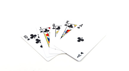 royal flush playing cards