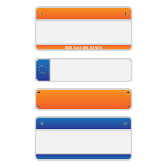 Fototapeta premium Car number plates license set illustration