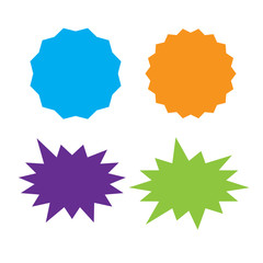 Set of vector starburst, sunburst badges. Starburst isolated icons set