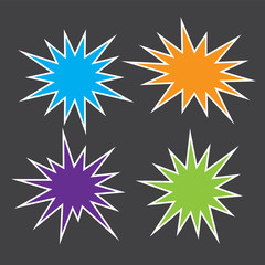 Fototapeta premium Vector Vintage Label. Starburst isolated icons set