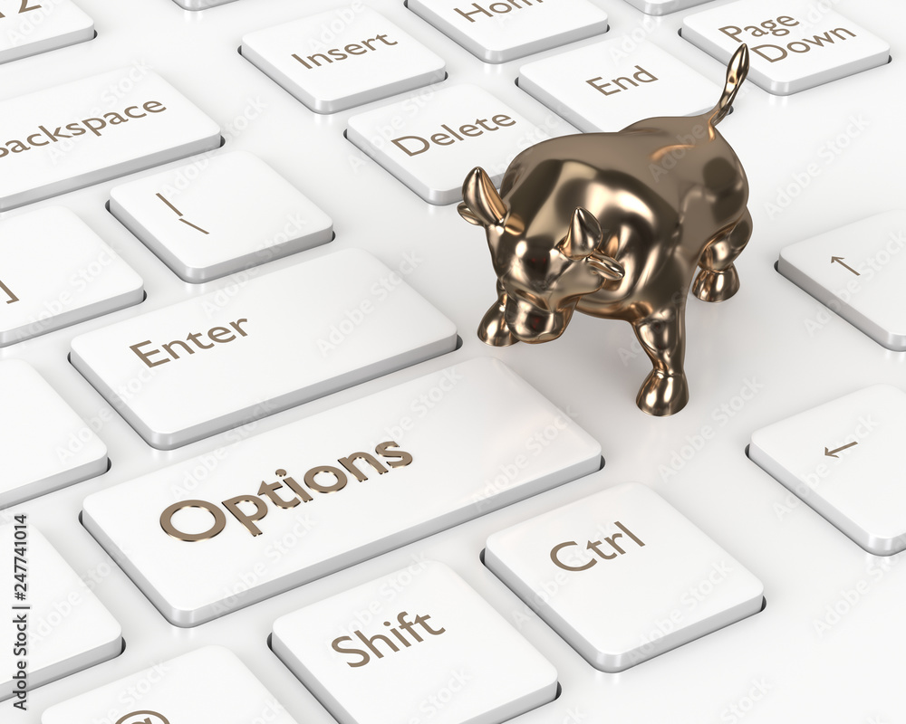 Aufkleber 3d render of keyboard with options button