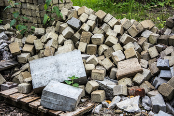 Stara kostka brukowa stos