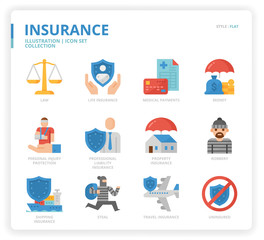 Fototapeta na wymiar Insurance icon set