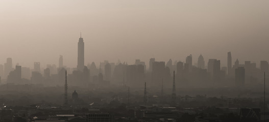 Bangkok Pollution PM2.5 in the capital city of Thailand