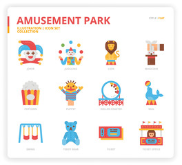Amusement Park icon set
