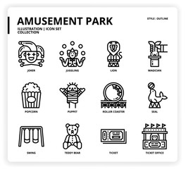 Amusement Park icon set
