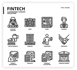 Fintech icon set