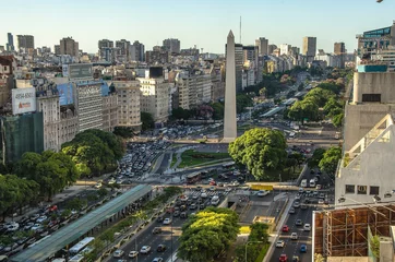 Fototapete Buenos Aires Obelisco de Buenos Aires (Obelisk), historisches Denkmal und Wahrzeichen der Stadt