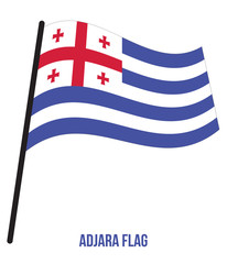Adjara Flag Waving Vector Illustration on White Background. Adjara National Flag. Adjara Officially Known As The Autonomous Republic of Adjara.