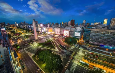 Fotobehang Buenos-Aires stad Nacht hoge resolutie © Mariana Ianovska
