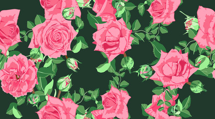 Vector Roses Pattern, Wedding Design.