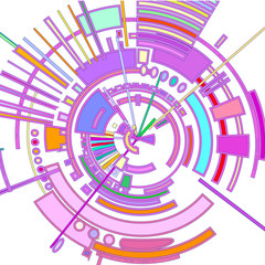 The abstract colored radial 3 D image. 