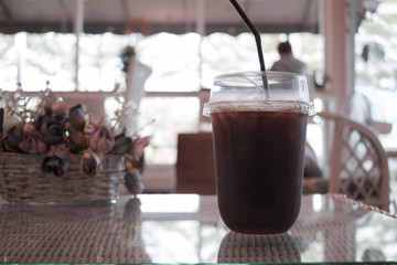 iced coffee in cafe