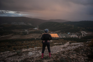 Fototapeta premium Mountain landscape. Rainy weather