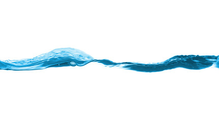 Blue water split line on white background