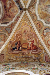 Fresco painting on the ceiling of the church