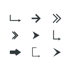 Direction arrows vector collection. Set different Black Arrow Icon. Vector Collection. vector