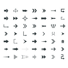 Direction arrows vector collection. Set different Black Arrow Icon. Vector Collection. vector