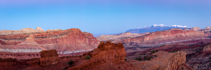 red cliff walls of capitol reef national park in utah in america