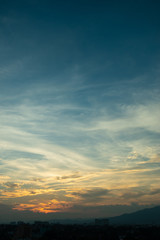 twilight sunset sky above the city