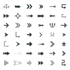 Direction arrows vector collection. Set different Black Arrow Icon. Vector Collection. vector